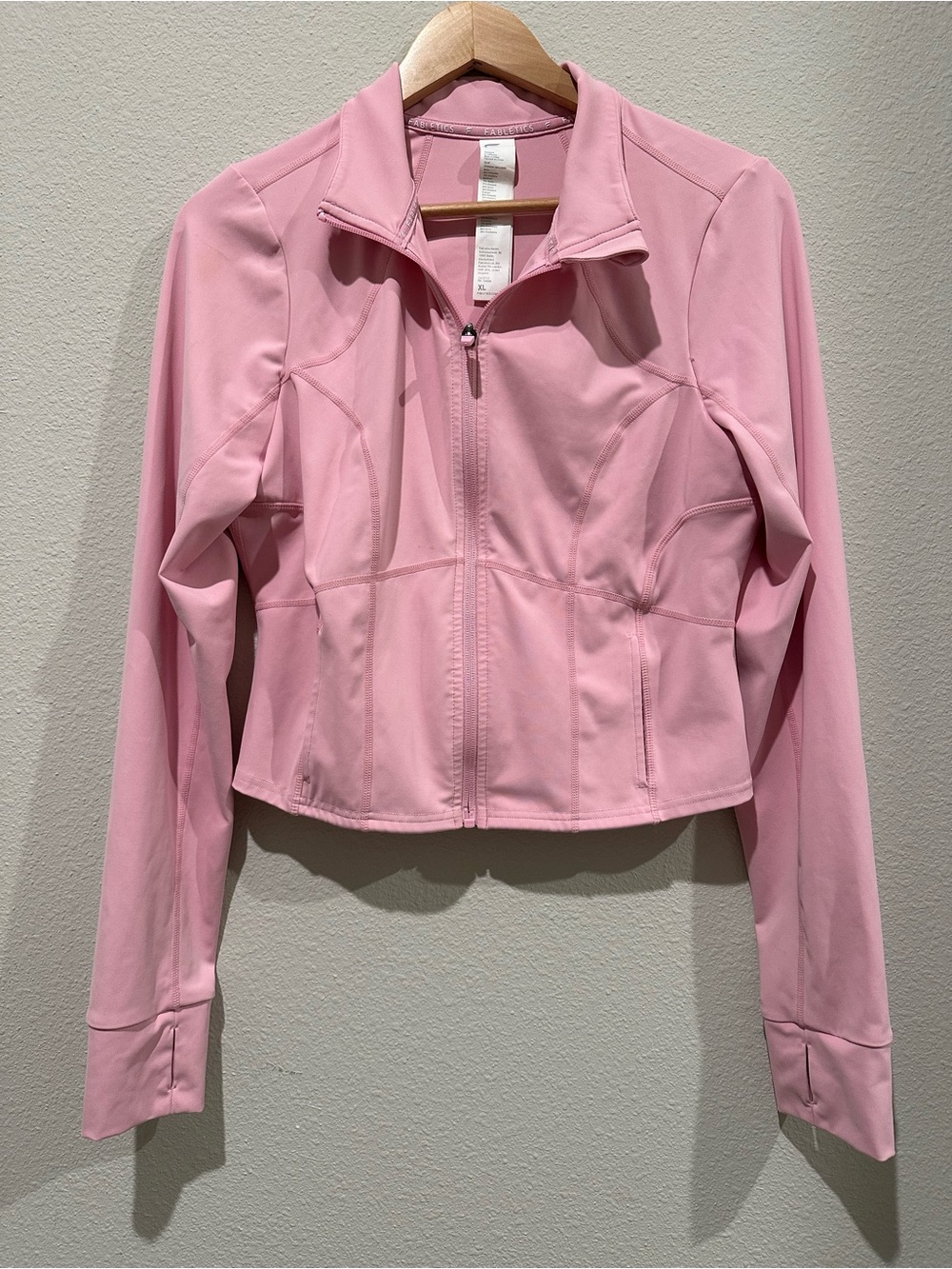 Fabletics Light Pink Women's Zip-Up Active Jacket Size XL